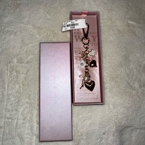 Rose Gold Heart Charm Keychain